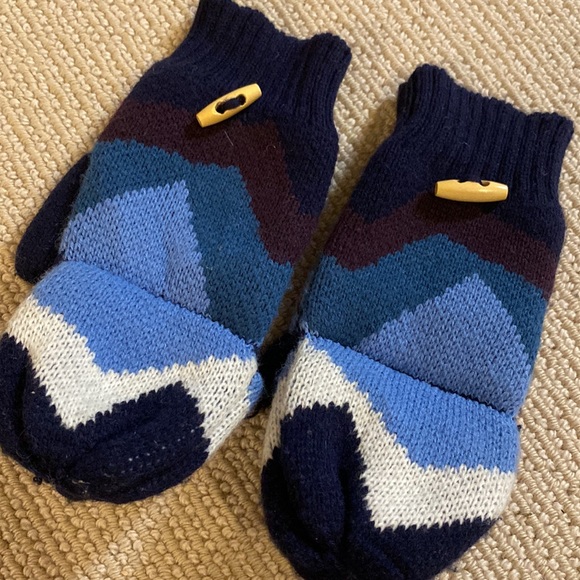 Blue Fingerless Gloves with Flap - Picture 5 of 6